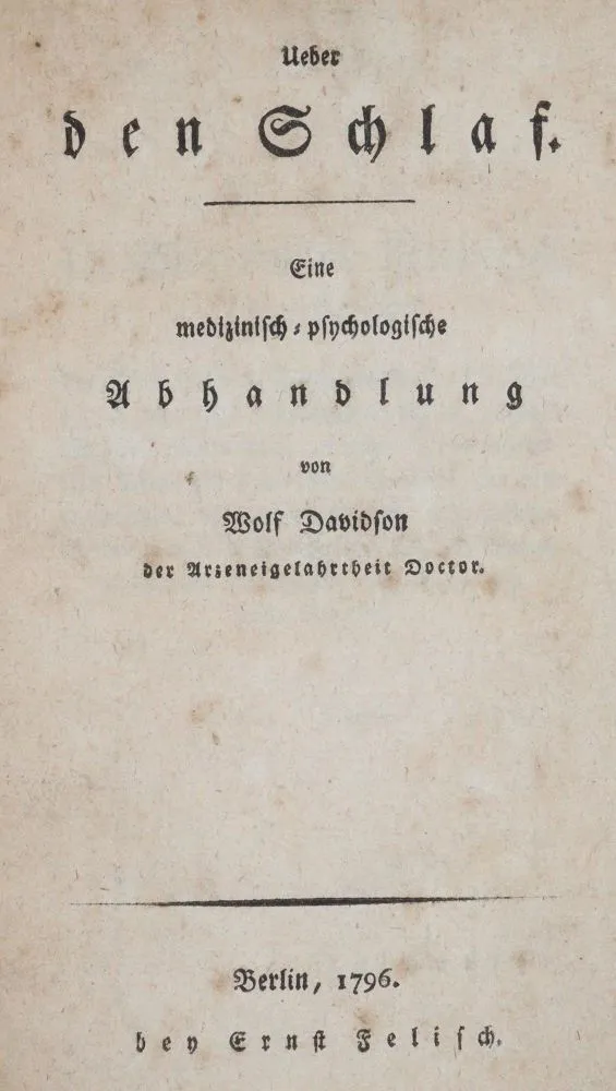 Davidson,W. – Ueber den Schlaf