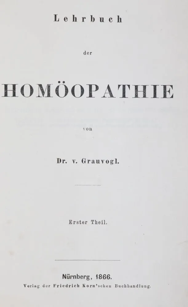 Grauvogl,(E.)v. – Textbook of homeopathy