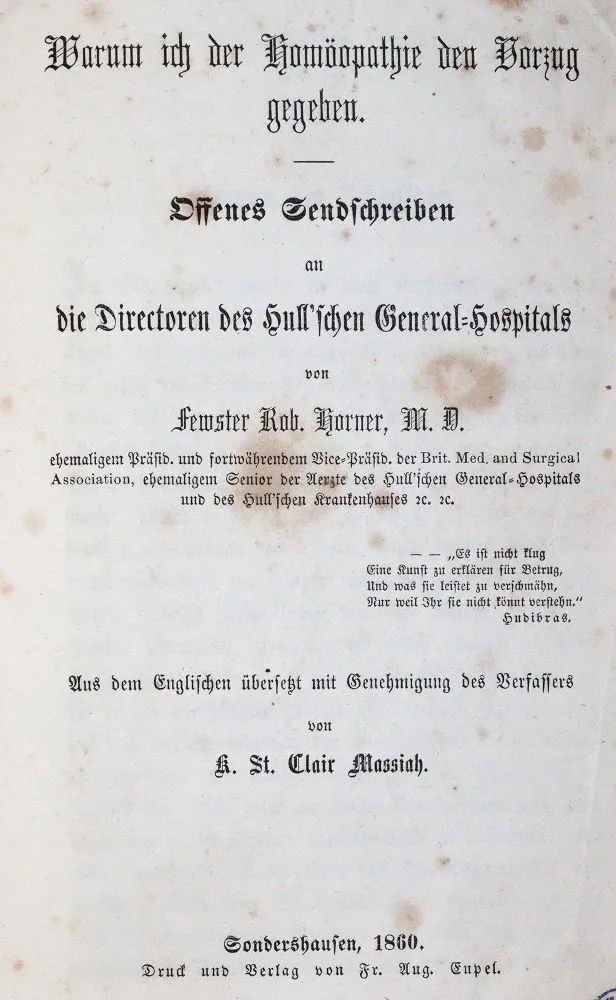Horner,F.R. – Why I gave preference to homeopathy
