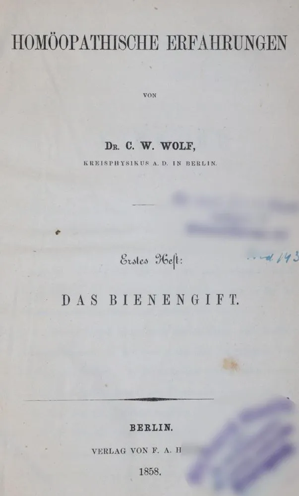 Wolf,C.W. – Homeopathic experiences