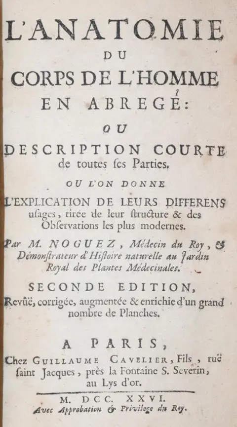 Noguez, (P.N.). – L'anatomie du corps de l'homme en abrege: ou description courte de toutes ses Parties