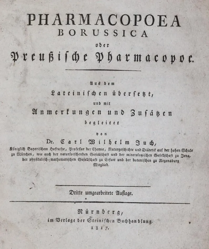 Juch, C.W. (изд.). – Pharmacopoea Borussica oder Preußische Pharmacopoe