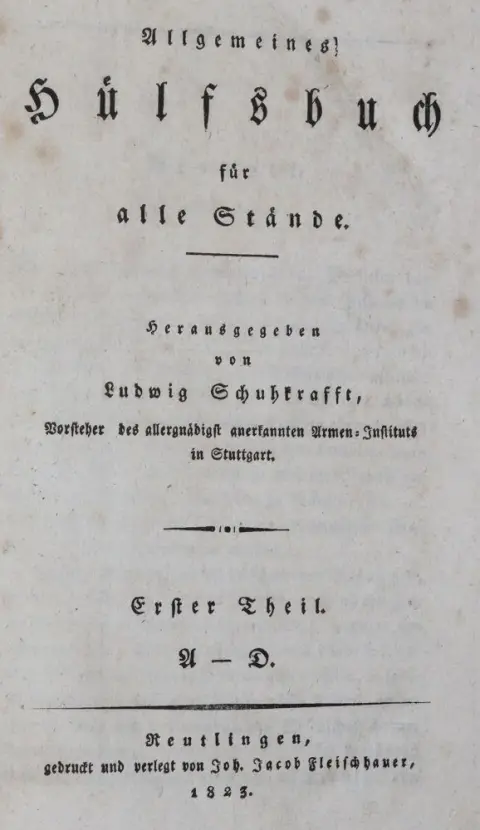 Schuhkrafft,L. – Allgemeines Hülfsbuch für alle Stände