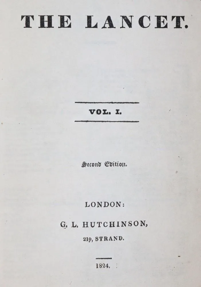 (Wakley,T. red.). – The Lancet