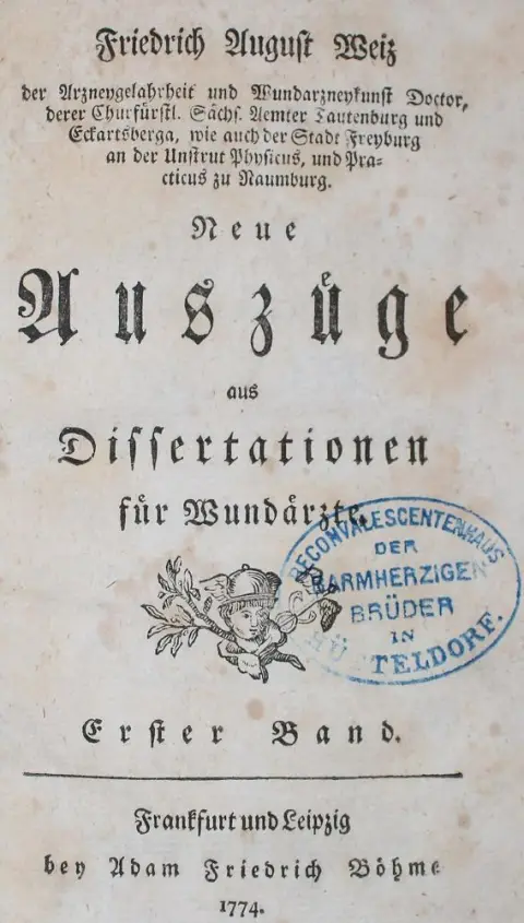 Weiz,F.A. – Neue Auszüge aus Dissertationen für Wundärzte