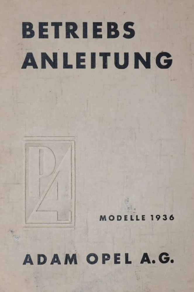 Opel AG. – Návod k obsluze a údržbě Opel P4, vydání duben 1936