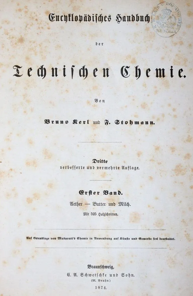 Kerl,B. u. F.Stohmann. – Encyklopädisches Handbuch der Technischen Chemie