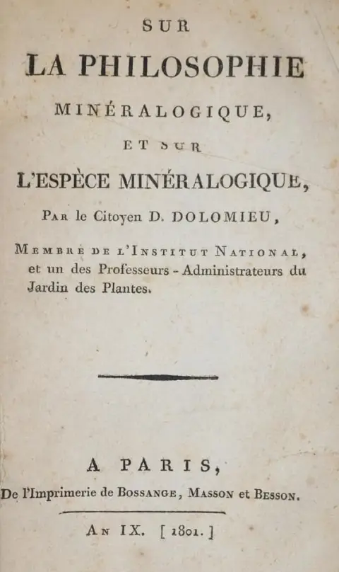 Dolomieu,D.de. – Sur la philosophie mineralogique, et sur l'espece mineralogique