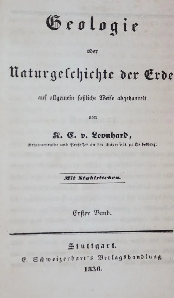 Leonhard,K.C.v. – Geologia czyli historia naturalna Ziemi