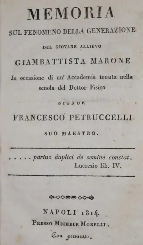 Marone,G. – Memoria sul fenomeno della generazione