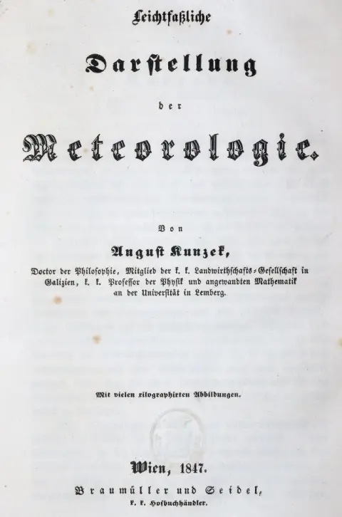 Kunzek,A. – Leichtfassliche Darstellung der Meteorologie