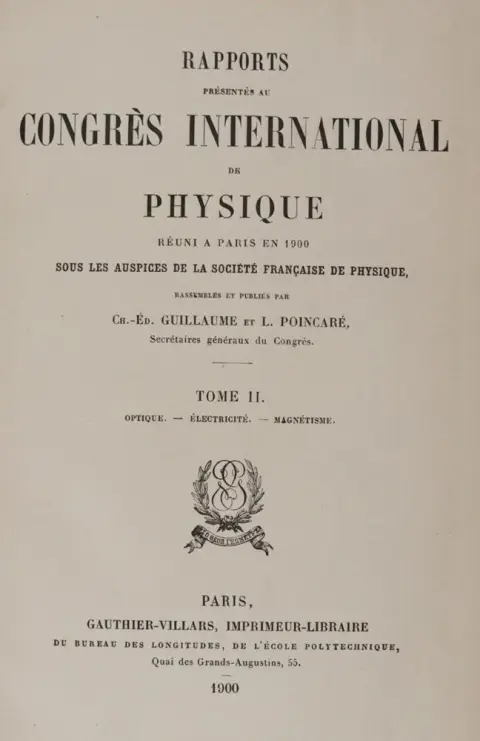 Guillaume,C.E. and L.Poincare (ed.). – Rapports presentes au Congres International de Physique..
