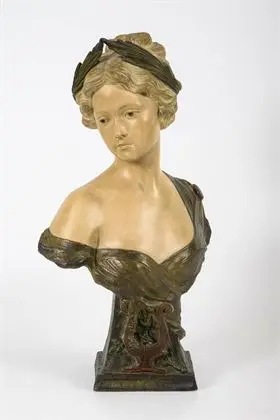Buste Art nouveau : Allégorie de l'art et de la poésie