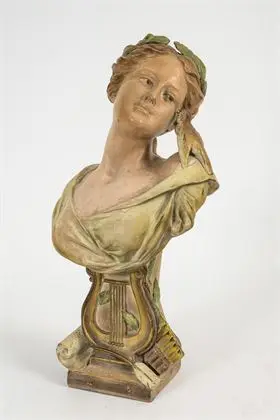 Buste Art nouveau : Allégorie de la musique. Louis Alphonse Hanne Manufacture de L'Isle-Adam