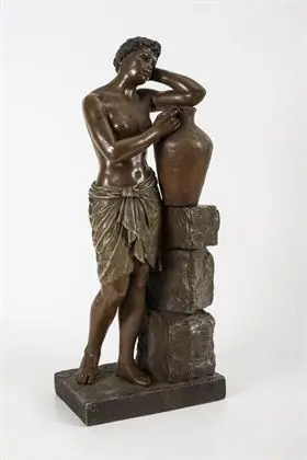 Figuur: Afrikaanse met kruik. Wiener Manufaktur Friedrich Goldscheider