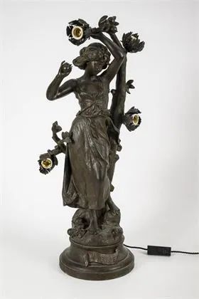 Velká secesní ženská lampa "Mireille"