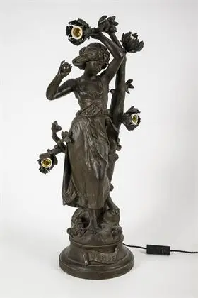 Velká secesní ženská lampa "Mireille"