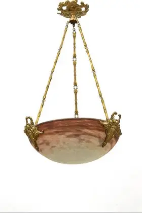 Francouzská závěsná lampa. Muller Frères, Lunéville