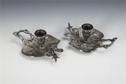 Paire de bougeoirs Art nouveau. Eskilstuna Kulturbeslag