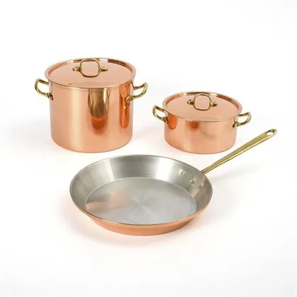 2 Kupfertöpfe und eine Kupferpfanne