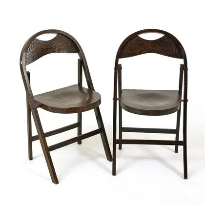 Pair of exceptional bentwood folding chairs