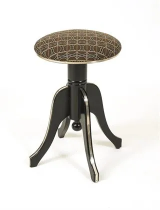 Black Jugendstil piano stool