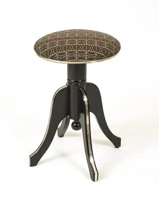 Black Jugendstil piano stool