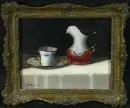 Kiss, Sandor, 1925 - 2013 – Huile/carton, 21 x 26 cm, "Nature morte avec tasse et cruche", signé en bas à gauche, réf. : Artprice ;