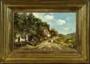 Kock, Otto, 1921 Itzehoe - 1999 Munich – Huile/bois, 24 x 40 cm, "Rue de village avec procession", signé en bas à droite, réf. : Artprice ;