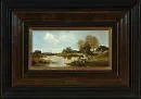 Kock, Otto, 1921 Itzehoe - 1999 Munich – Huile/contreplaqué, 10 x 20 cm, "Paysage avec moutons", signé en bas à gauche, réf. : Artprice
