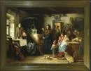 19th/20th c. copyist – Oil/canvas, 100 x 144 cm, "Die ereilten Flüchtlinge", copy after E. Kurzbauer, canvas stamp on reverse "Johann Strobl, Wien"