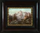 Landecker, artiste des 19e/20e s. – Huile/bois, 12 x 16 cm, "Paysage de montagne", sign. illisible en bas à droite
