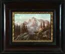 Landecker, artiste des 19e/20e s. – Huile/bois, 12 x 16 cm, "Paysage de montagne", sign. illisible en bas à droite
