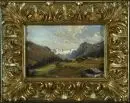 Peintre paysagiste du 19e s. – Huile/bois, 13,5 x 21 cm, titré au dos "Sylvretta von Selfranga bei Klosters"