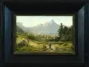 Peintre paysagiste du 19e s. – Huile/bois, 16 x 26,5 cm, titré au dos "Reichenhall", sign. illisible en bas à droite
