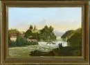 Peintre paysagiste du XIXe s. – huile/toile, 29 x 42 cm, "Paysage fluvial"