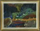 Landschaftsmaler des 20. Jh. – Öl-Mischtechnik/Hartfaser, 80 x 100 cm, "Abstrahierte Landschaft";