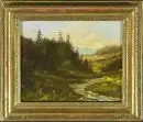 Peintre paysagiste du 20e s. – Huile/carton, 9 x 11 cm, titré au dos "Kleine Emme, Kanton Luzern", signature illisible au dos