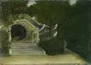 20th c. landscape painter – Oil/canvas, 47 x 67 cm, "Park landscape with stairs", illegibly signed "Palinkas"(?) lower right, dated (1)920, unframed