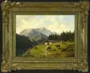 Lueger, Michael, 1804 - 1883 München – Öl/Krt, 29 x 39,5 cm, "Gebirgslandschaft mit Alm", u.r. sign., Lit.: Thieme-Becker, Benezit, Bruckmann M, Busse, Saur;