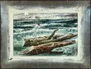 Pogány, Géza, 1927 Szombathely - 2001 – Öl-Mischtechnik/Platte, 28 x 41 cm, "Akt am Strand", u.l. monogr., dat. 1974, Lit.: Saur, Artprice;