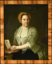Peintre portraitiste du 18e s. – Huile/toile, 94,5 x 75 cm, "Demi-portrait d'une dame avec lettre", petit percement, deux parties rentoilées