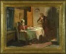Rosell, Alexander, 1859 - 1922 – Olie/doek, gedoubleerd, 35 x 45 cm, "Interieur mit altem Ehepaar", gesigneerd linksonder, lit.: Busse, Artprice;
