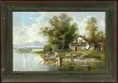 Schuster, Otto C., 1924 Eger – Huile/toile, 30 x 46 cm, "Idylle am Chiemsee", signée en bas à droite