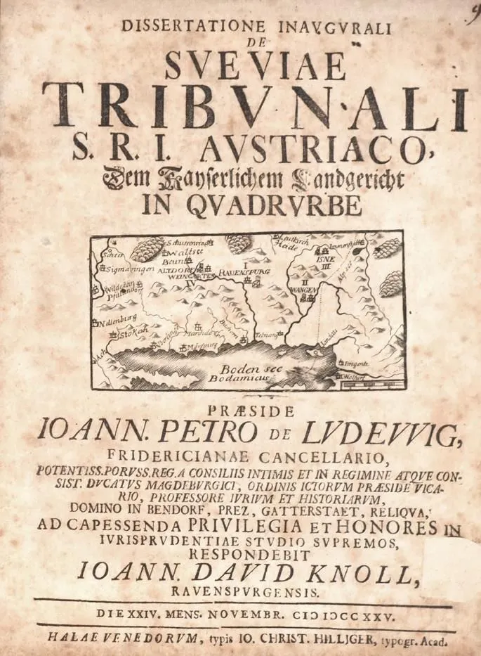 Knoll,J.D. – Dissertatione inaugurali de Sueviae Tribunali S.R.I