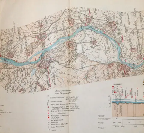 Mapa Dunaju od Ulm do ujścia 1:125000