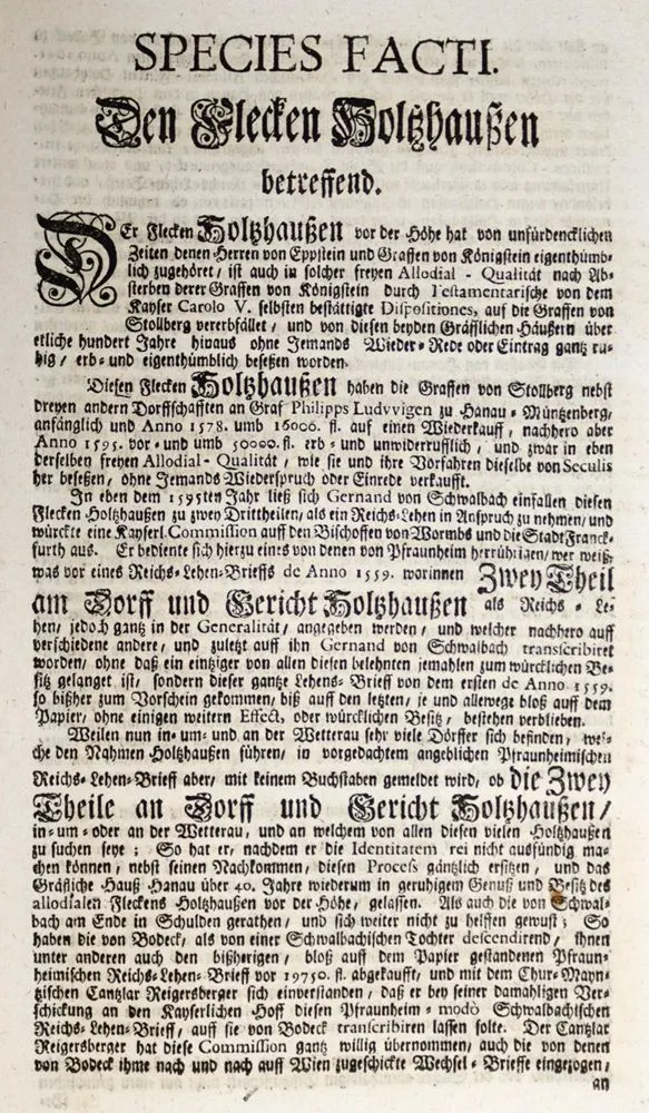 Species Facti. – Dotyczące wsi Holtzhaußen