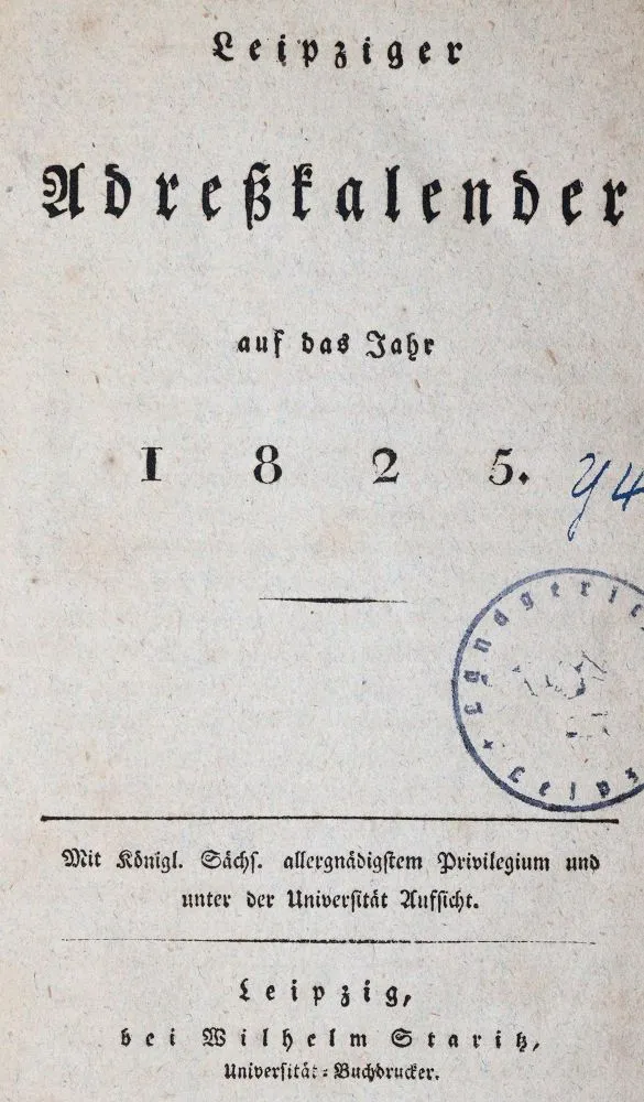 Leipziger Adreßkalender – auf das Jahr 1825