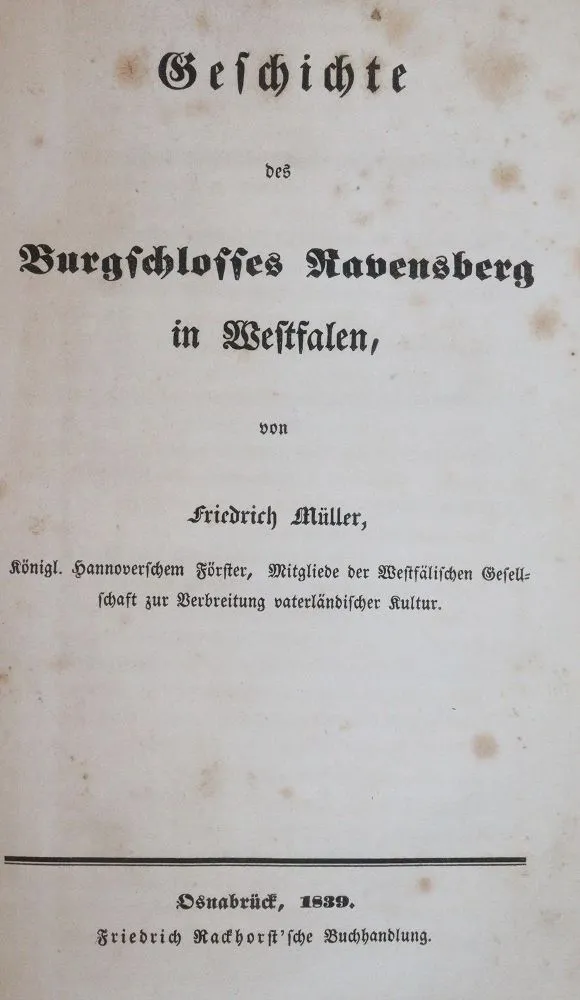 Müller,F. – Historia zamku Ravensberg w Westfalii