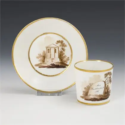 Biedermeier šálek přátelství. Gotha